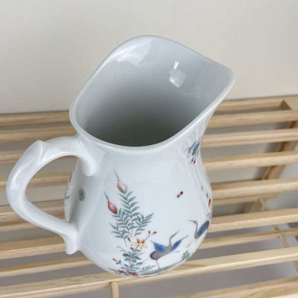 Limoges Porcelaine du Lys Royal Kakiemon Reproduction Pitcher Teacup Saucer Set - Picture 7 of 10